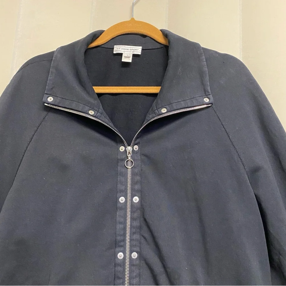 St. John Sport Women’s Jacket Large Full Zip Athleisure Quiet Luxury Designer